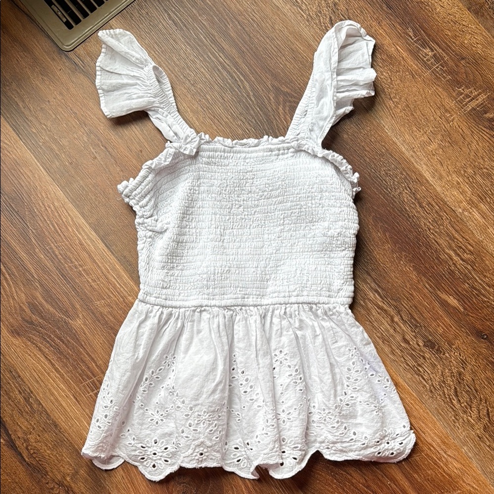 Japna White Sleeveless Ruffled Tiered Top